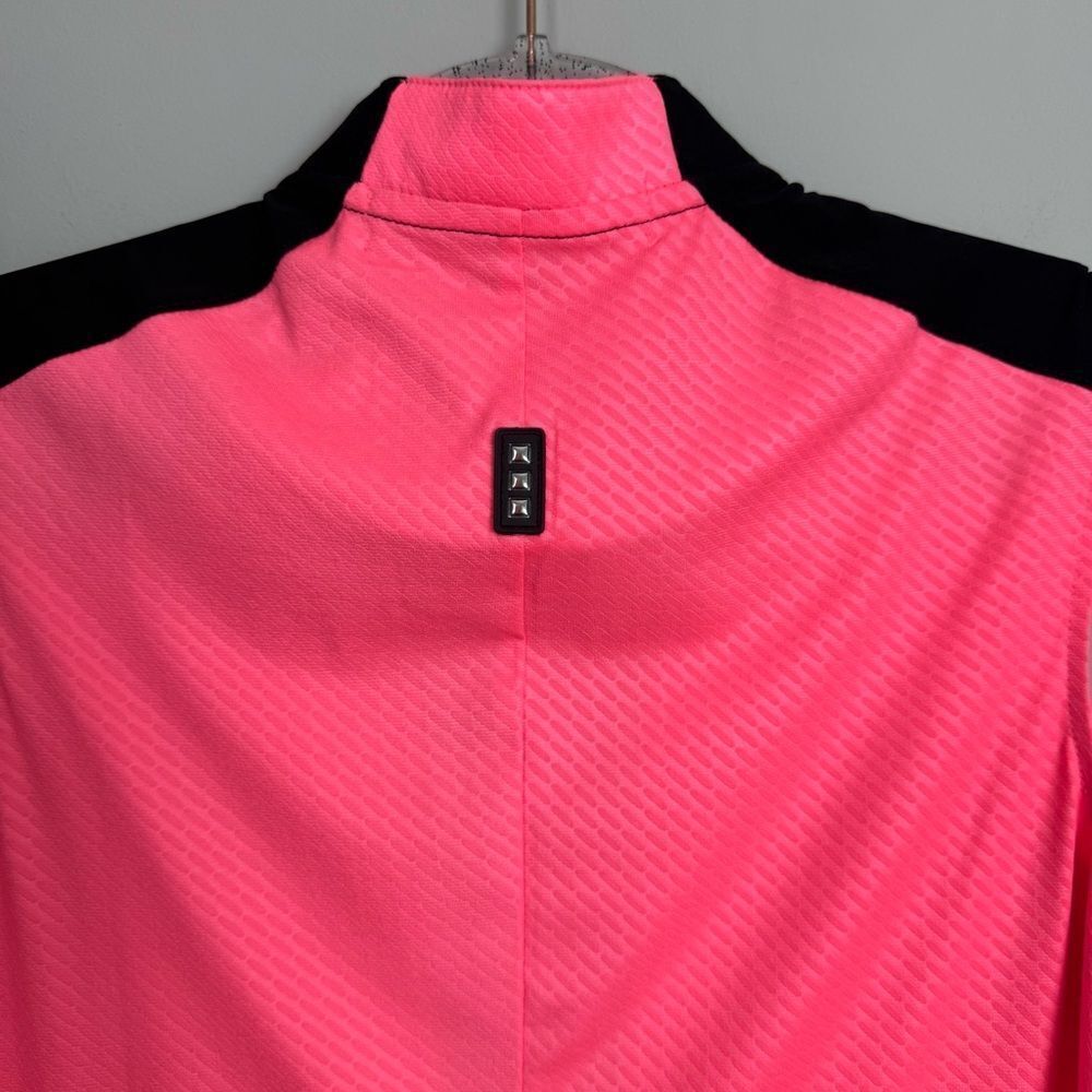 JAMIE SADOCK | Neon Coral Pink and Black Zipper Tank Top Women’s Size Small - Picture 9 of 9